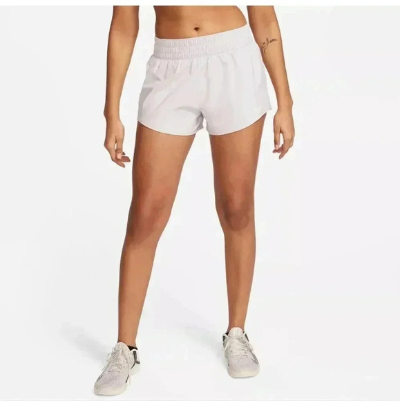 NWT Nike Shorts One Dri Fit Mid Rise Brief Lined Size Small Light Purple - Picture 3 of 8